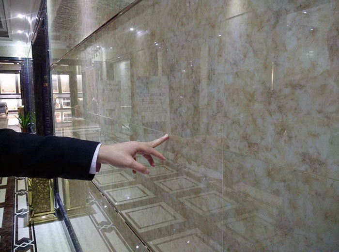 pg电子游戏微晶石铺贴墙面留缝