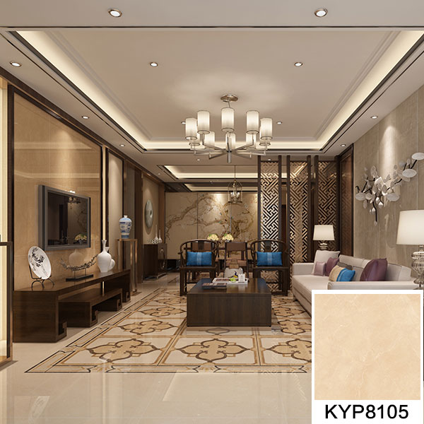 02 pg电子游戏大理石瓷砖：世纪米黄 KYP8105地面铺贴效果图