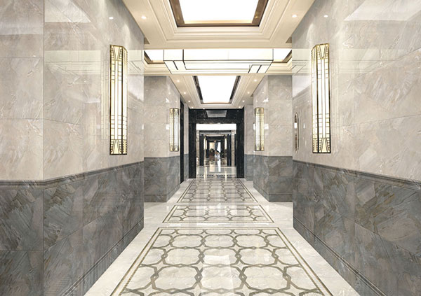 pg电子游戏全抛釉瓷砖：格兰石KYP8067过道效果图