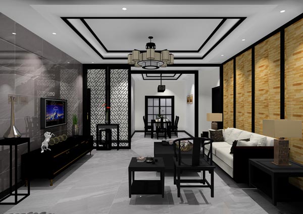 pg电子游戏家装：：佛山灯湖华府173㎡新中式装修效果鉴赏