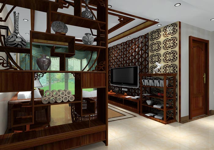 pg电子游戏家装：：井冈山协调家园安顿小区130㎡中式气概装修鉴赏